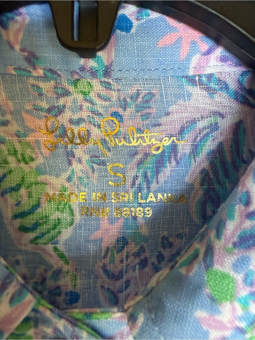 Lilly Pulitzer Sea View Linen Button Down Blue Peri women’s size small - Picture 5 of 16